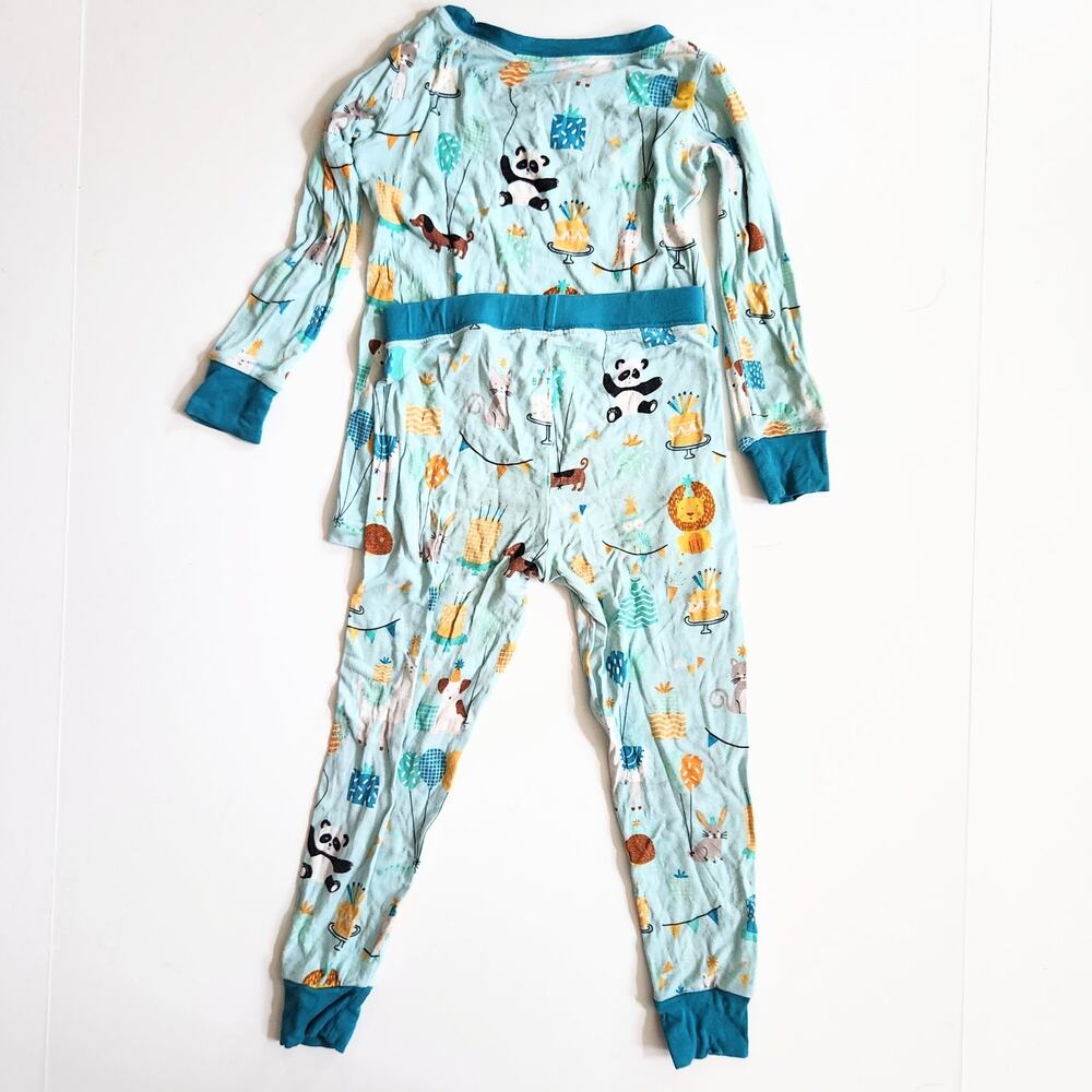 Little Sleepies Blue Party Animals Bamboo Viscose Pajama Set Size 18-24 months - Picture 3 of 6